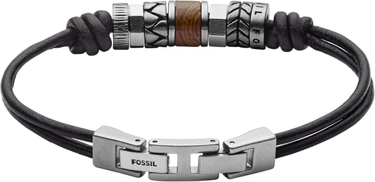 Fossil Men's Stainless Steel and Genuine Leather and/or Beaded Bracelet for Men