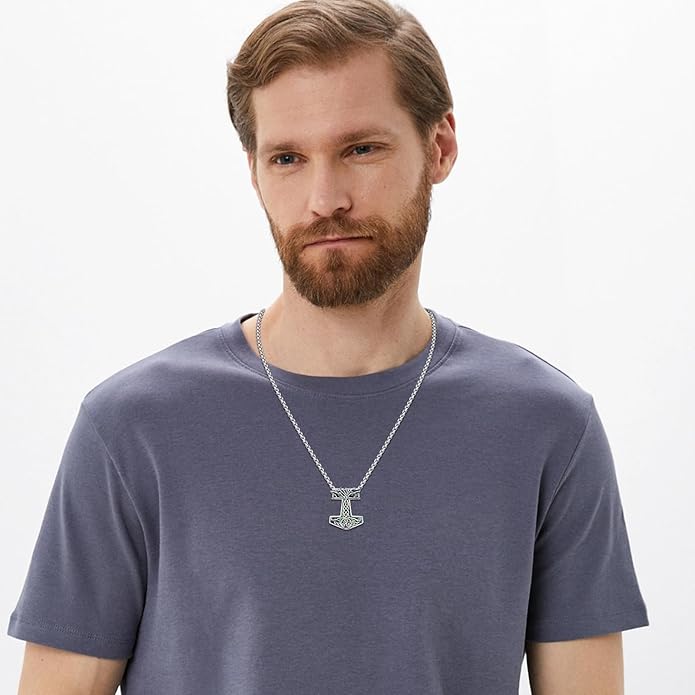KoyeKei Viking Necklace for Men 925 Sterling Silver Viking Norse Pagan Jewelry Gifts for Women
