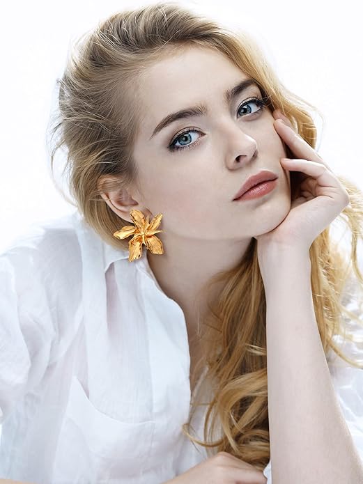 Glenmal 6 Pair Gold Statement Earrings for Women Large Gold Geometric Earrings Woven Twisted Leaf Earring Jewelry Gift