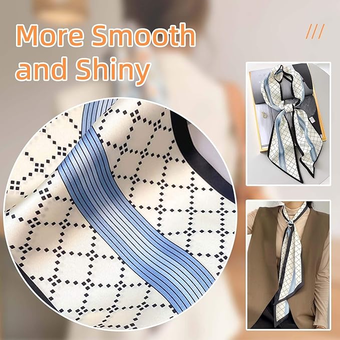 Dailyacc Hair Scarf for Women Fashion Silky Satin Headscarf Wrap Breathable Lightweight Neck Scarves For Handbag