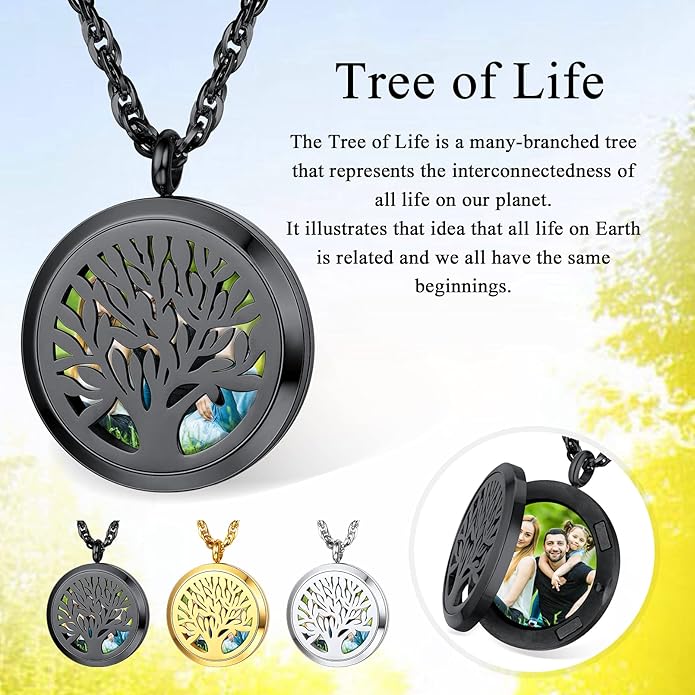 Supcare Locket Necklace That Holds Pictures-Engraved Photo Pendant Custom Jewellery Gifts for Men Women (with Jewellery Gift Box)