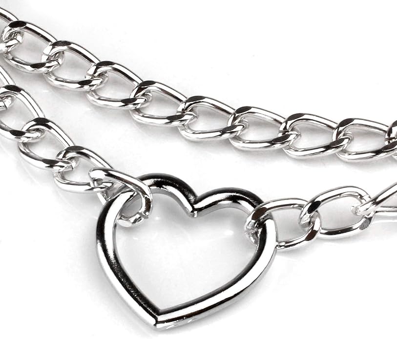 MILAKOO PU Leather Punk Choker Necklaces Circle/Heart Charm Adjustable Collar Necklace for Women