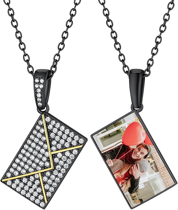Supcare Locket Necklace That Holds Pictures-Engraved Photo Pendant Custom Jewellery Gifts for Men Women (with Jewellery Gift Box)