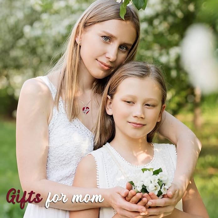 Mothers Day Gifts for Mom s925 Sterling Silver I Love You Forever Love Hear Mon Pendant Necklace with 12 Birthstone Jewelry Birthday Christmas Gifts for Women Grandma Mom Nana From Duaghter Son