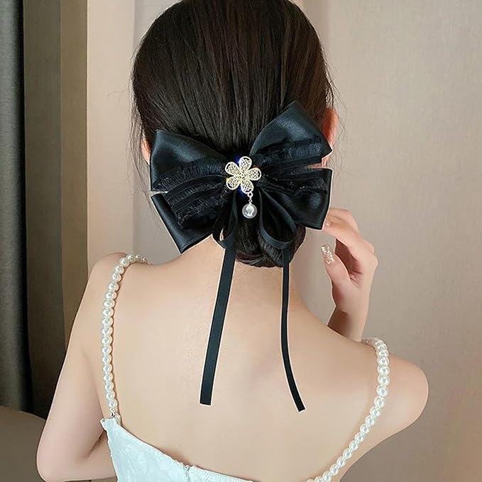 LEEQE Double Face Satin Ribbon 2 inch X 25 Yards Polyester Black Ribbon for Gift Wrapping Very Suitable for Weddings Party Hair Bow Invitation Decorations and More