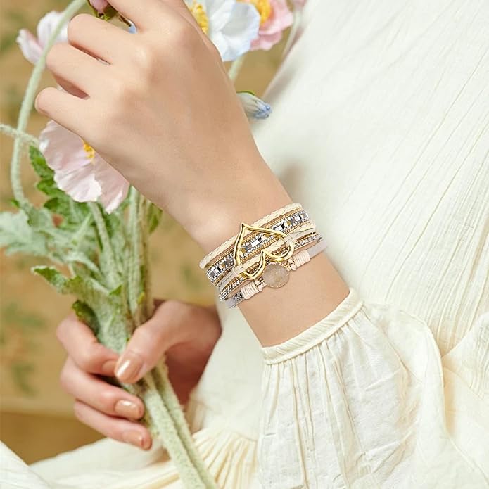 VIBILIA Boho Leather Wrap Bracelets for Women Multi-Layer Bracelets with Strong Clasp Jewelry for Women