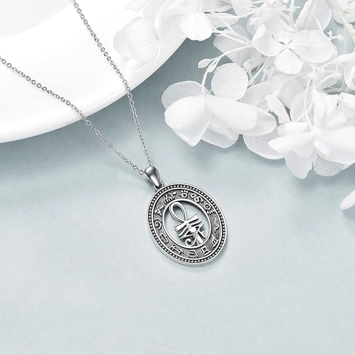 VONALA Silver Evil Eye Necklace for Women Hamsa Fatima Necklace Hamsa Hand Jewelry Gifts for Men