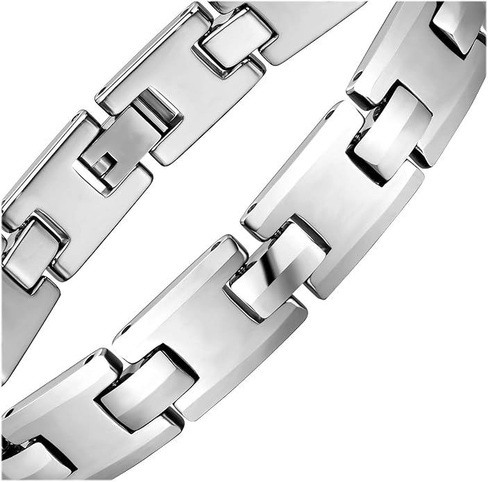 Urban Jewelry Men’s Tungsten Carbide Link Bracelet Collection – 8.3–8.5" Length, 10 mm Heavy Chain, Cross, Track, Box & Wheat Styles, Scratch & Tarnish Resistant, Secure Snap‑Lock, Gift Box