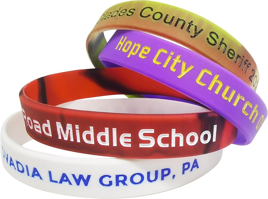 50 Custom Rubber Bracelets Personalized Silicone Wristbands Customized Bulk for Events, Support, Wedding, Awareness, Motivation Customizable