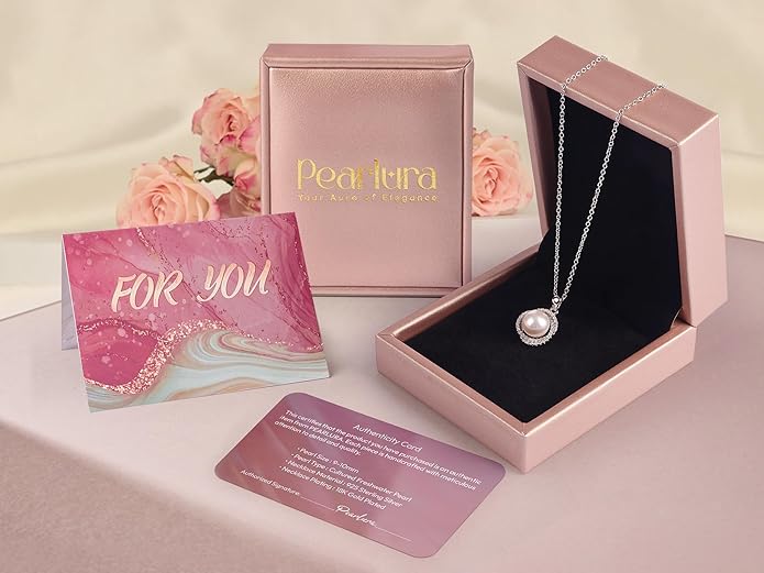 Gifts For Wife Wedding Anniversary - mothers day gifts for wife - AAA+ Real Pearl Necklaces For Women (18k Gold Platting 925 Sterling Silver) mothers necklace ideas Birthday Freshwater Pearl Necklace