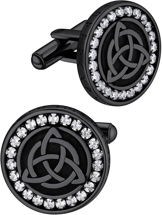 FaithHeart Mens Cufflinks, Norse Viking Tuxedo Shirt Cuff Links, Stainless Steel Cuff Links and Shirt Studs, Gift Box