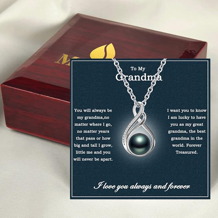 MGOOL Great Grandma Gifts 925 Sterling Silver Pearl Pendant Necklace For Grandma Jewelry Birthday Christmas Mother’s Day Gifts For Nana