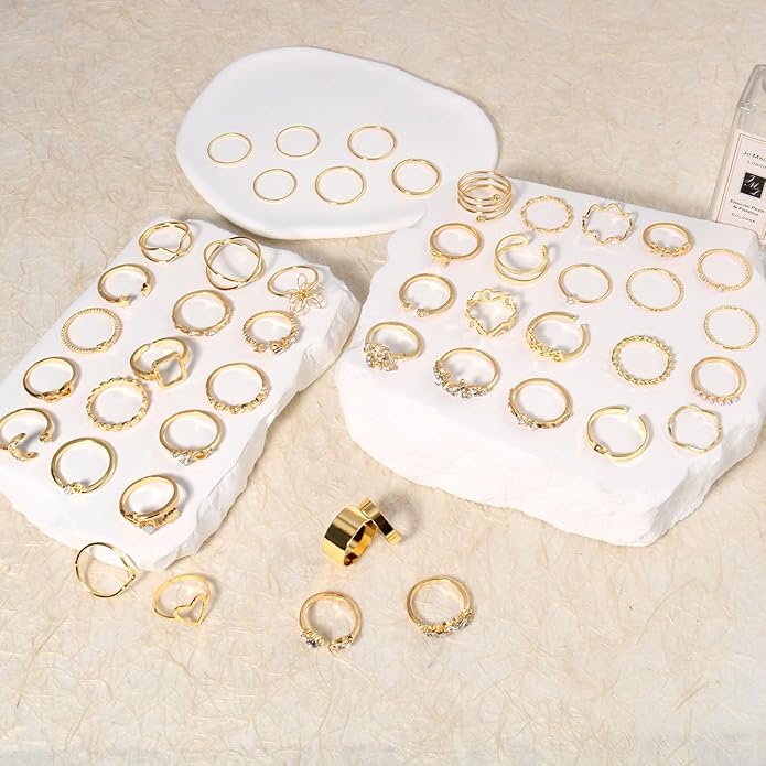 CHICUTIE Gold Knuckle Rings Set For Women Stackable Joint Finger Midi Rings Dainty Cubic Crystal Zirconia Simple Hollow Twist Cute Rings Pack Jewelry Gift