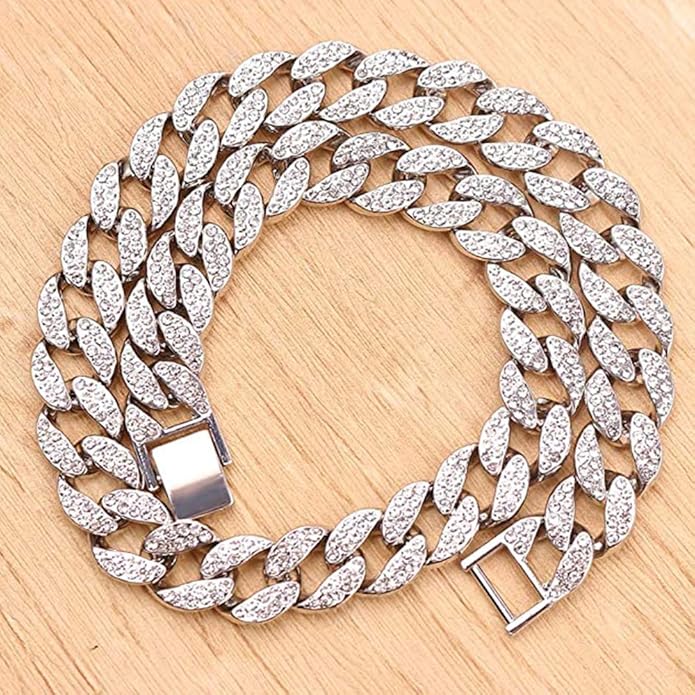 EMESLY Miami Cuban Link Chain 14K Gold Plated Necklace (16, 18, 20, 22, 24, 30 Inches Length); Hip Hop Bracelet (8" Length) for Men & Women; Perfect Iced Out Bling Jewelry Gift