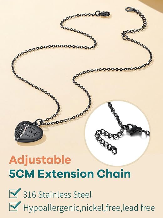 Supcare Locket Necklace That Holds Pictures-Engraved Photo Pendant Custom Jewellery Gifts for Men Women (with Jewellery Gift Box)