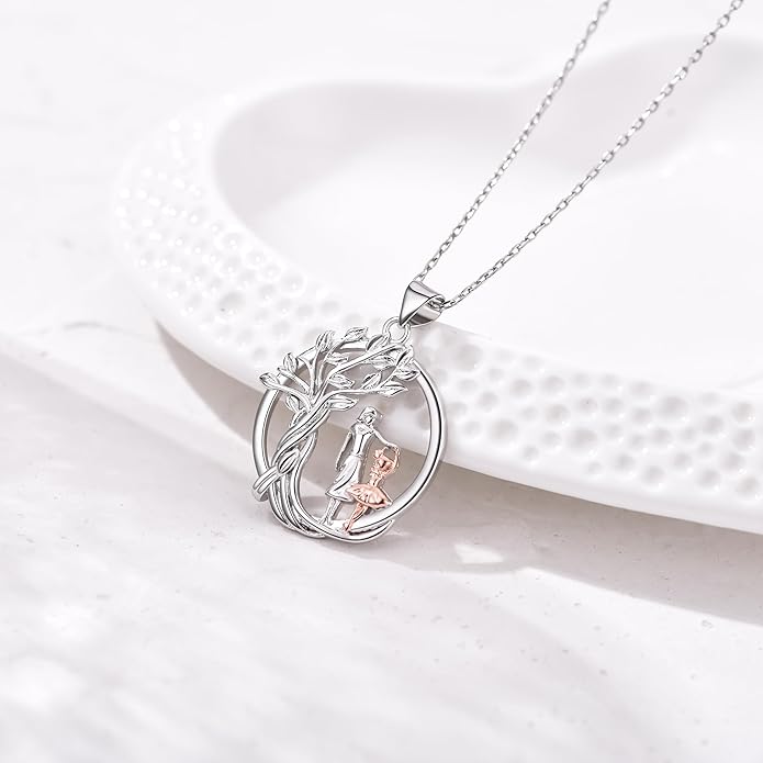 Tree of Life Pendnat Sunflower/Celtic Necklace with Blue Crystal Tree Jewelry Gifts for Women