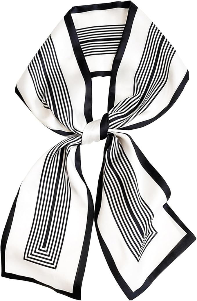 Hioyiwse Head Scarf Hair Neck Scarves For Women Purse Bag Scarfs For Handbags Silky Long Thin Satin Headscarf Fashion