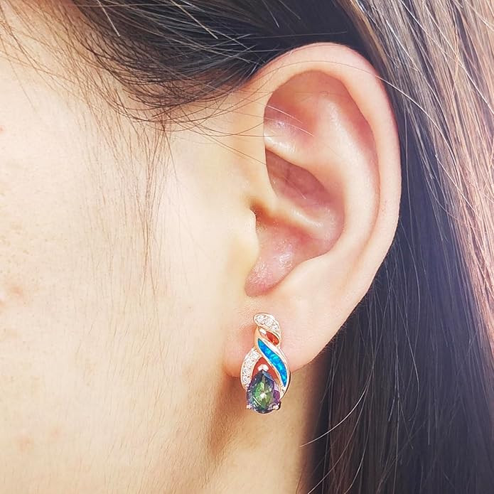 Hermosa Jewelry Sets Australian Created Opal Necklace Earrings Mother's Day Gifts Jewelry for Mom