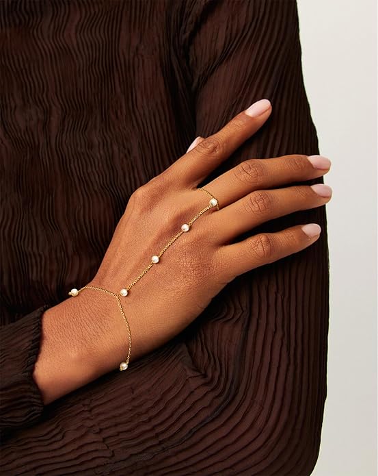 Hand Chain Bracelet for Women, Finger Ring Bracelets for Women Trendy, Dainty Simple Waterproof Bracelet Fashion Jewelry for Women