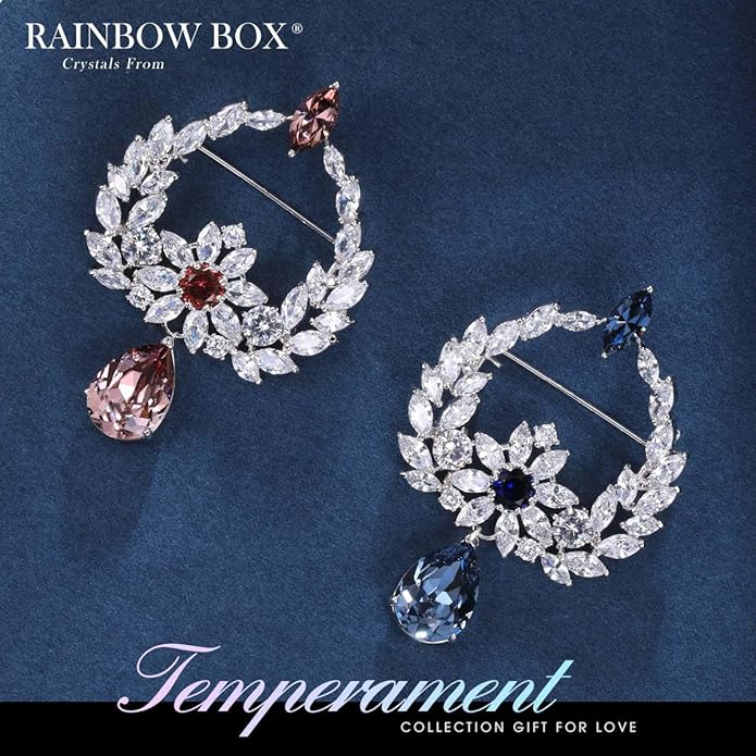 RAINBOW BOX Brooches for Women-Valentine Day Gifts Brooch Pins with Women's Brooches & Pins