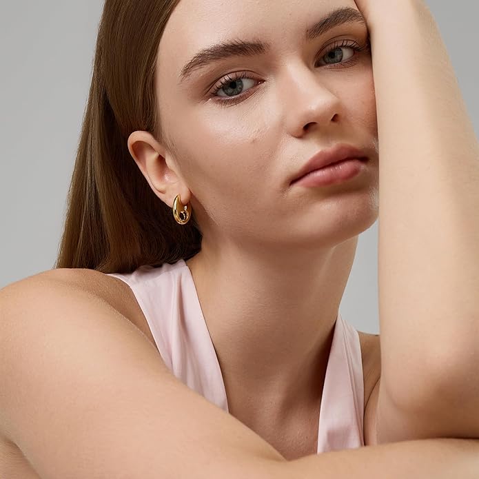 Green Crystal huggie gold hoop earrings for women Girls,14K Gold Plated with 925 Sterling Silver Post color Cubic Zirconia dainty cute Earrings| CZ Stud Earring