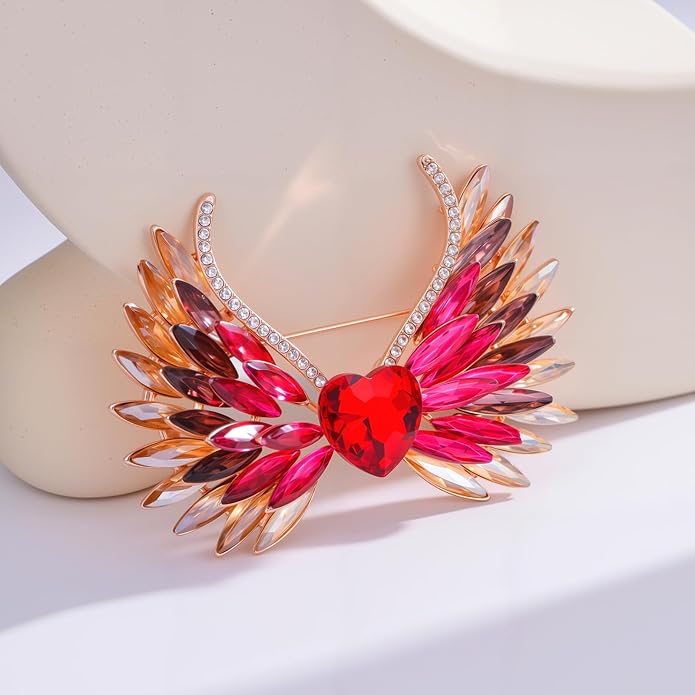 Soumimi Rhinestone Brooch Pin Crystal Brooches for Women Lapel Pin Dress Accessories Birthday Christmas Gift for Wife Mom