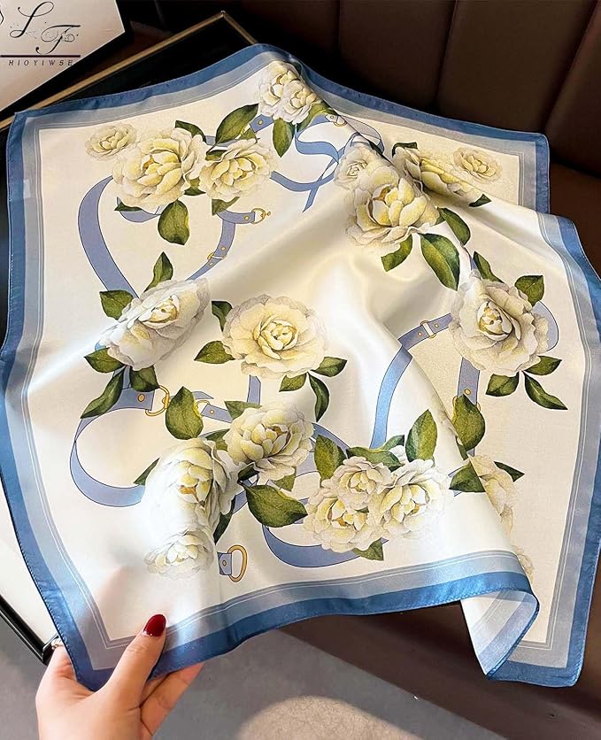 Hioyiwse Satin Bandanas Head Scarf For Women Hair Scarves Accessories Lightweight Fashion Wrap Neck Silk Sleeping Headscarf