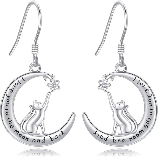 Animal Earrings 925 Sterling Silver Dangle Earrings Leverback Earrings Animal Jewelry for Women
