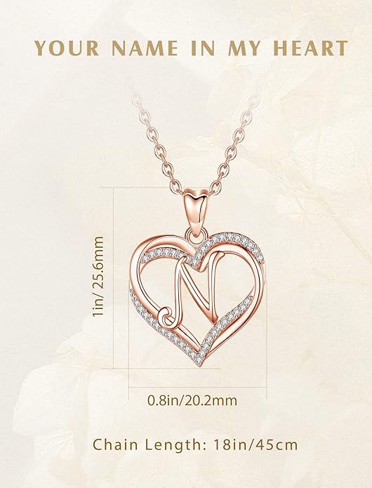 INFUSEU Unique Initial Necklaces for Women Girls Small Heart Letter Jewelry, Meaningful Personalized Gifts