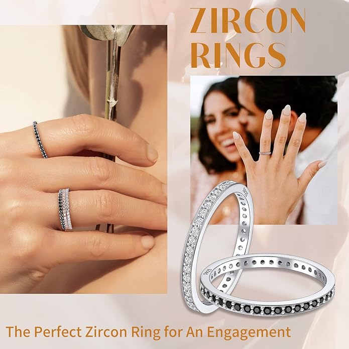 Suplight 925 Sterling Silver Wedding Band Rings, Full Cubic Zirconia Wishbone Ring Love/Lucky Engagement Promise Rings For Women, Size 4-12 (with Gift Box)