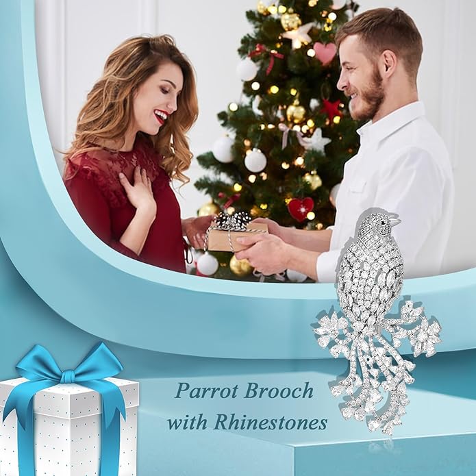 18K Gold Brooch Rhinestone Animal Brooch Pin Elegant Lapel Pin Wedding Jewelry Christmas Gift Dress Accessories for Women