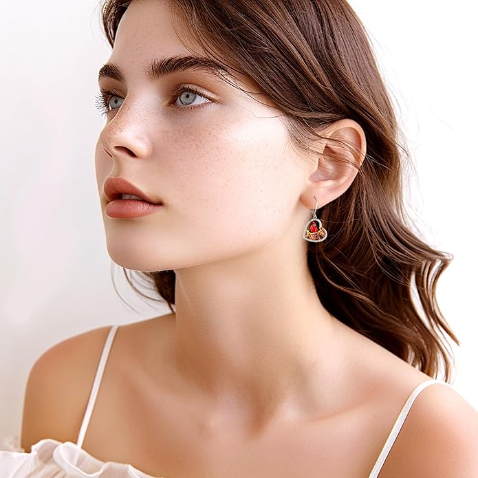 Sterling Silver Tree of Life/Flower/Bee/Animals/Cat/Hummingbird Dangle Earrings Moonstone Turquoise Drop Leverback Earrings Jewelry Gifts