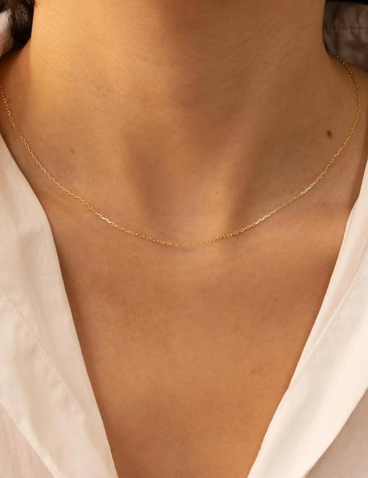 AILPIWE Layered Gold Necklaces for Women, 18K Gold Plated Dainty Paperclip Box Cuban Satellite Chain Necklace Set, Simple Gold Necklace Stack for Women