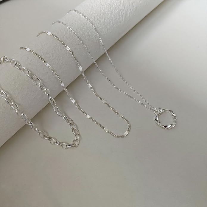 Gold Layered Necklaces for Women 14k Gold Plated Dainty Stackable Choker Necklaces for Women Trendy Layering Chain Cute Pendant Necklace Set Gold Jewelry for Women