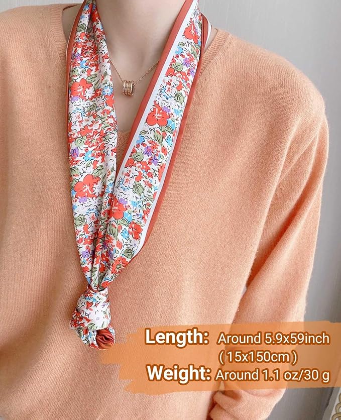 Dailyacc Hair Scarf for Women Fashion Silky Satin Headscarf Wrap Breathable Lightweight Neck Scarves For Handbag