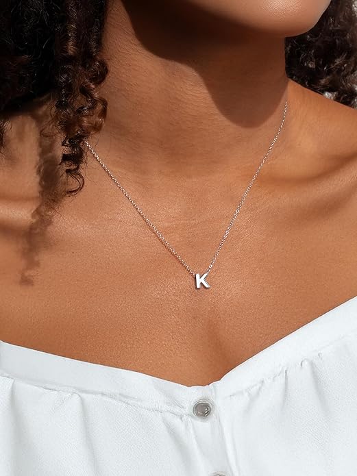 ChicSilver 925 Sterling Silver Initial Necklace for Women Dainty Letter Jewelry Personalized Gift