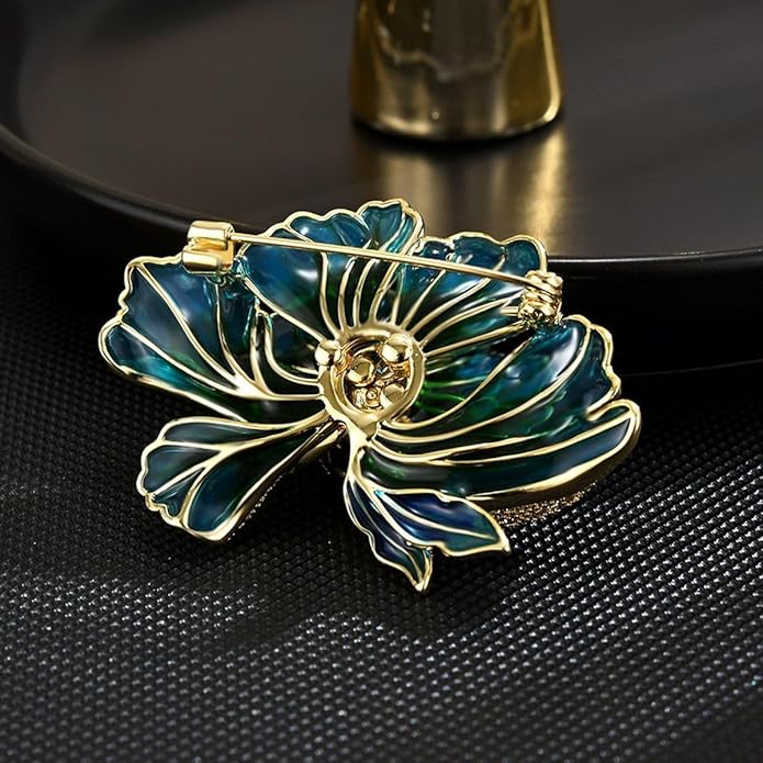 Flower Brooch Pin - Rhinestone Flower Pin 18k Gold Plated - Thanksgiving Day, Birthday, Wedding Gifts for Mom, Wife