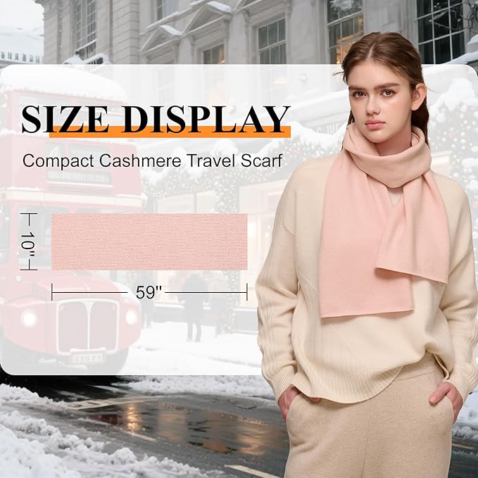 NUOHEMULE Luxury 100% Cashmere Scarf for Women & Men, 59''x10'' Extra Warm Winter Scarf, Blanket Scarves in Premium Gift Box