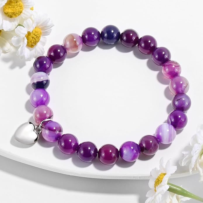 VIBILIA Cross Beaded Bracelets for Women, Inspirational Natural Heart Religious Bracelets for Women, Birthday Christian Gifts for Women on Thanksgiving Christmas Gifts