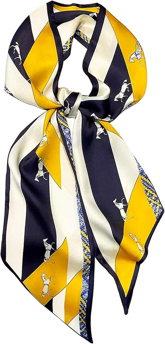 kcctoo 59" Mulberry Silk Like Head Scarf Women's Fashion Square Neck Satin Scarfs for Bag Hair Scarves Gift 59 * 5.9”