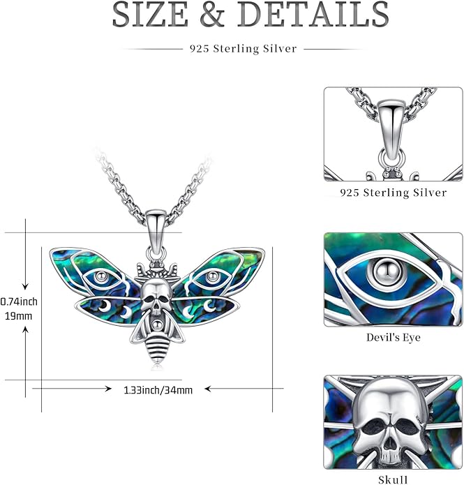 KoyeKei Sterling Silver Halloween Necklace Gothic Jewelry Gifts for Women Men
