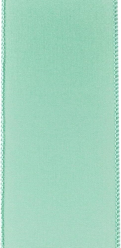 Reliant Ribbon 92575W-077-40F Satin Value Wired Edge Ribbon, 2-1/2 Inch X 10 Yards, Aqua