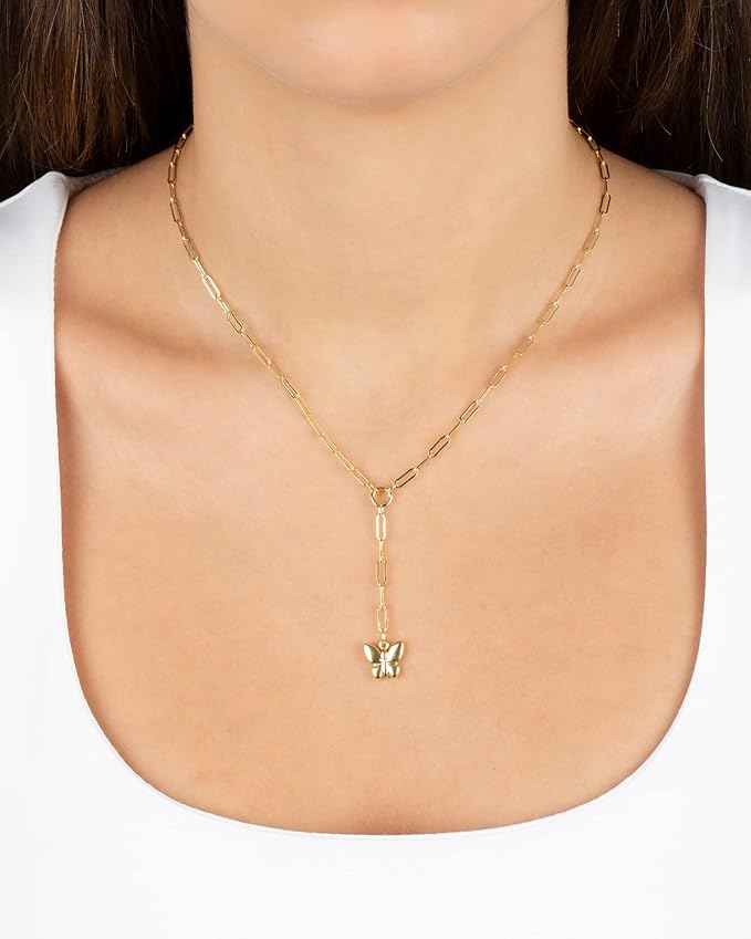 Jewelry Atelier Gold Filled Pendant Necklace Collection - 14K Yellow Gold Filled Pendant Necklace with Solid Clip Chain for Women (Different Sizes and Styles with Extension/Adjustable Chain)