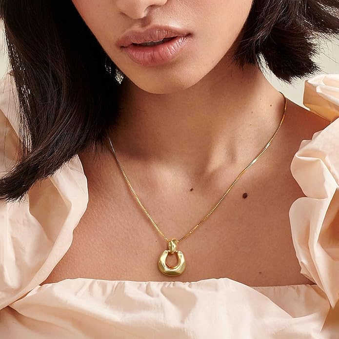 Pendant Necklace for Women Statement Gold Silver Necklace Trendy Jewelry for Women