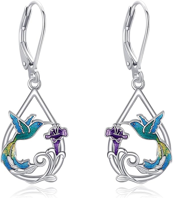 Animal Earrings 925 Sterling Silver Dangle Earrings Leverback Earrings Animal Jewelry for Women