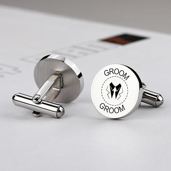 LADY & HOME Cufflinks for Men, Stainless Steel Tuxedo Shirt Cuff links with Gift Box, Gifts for Groom Groomsman Husband Father