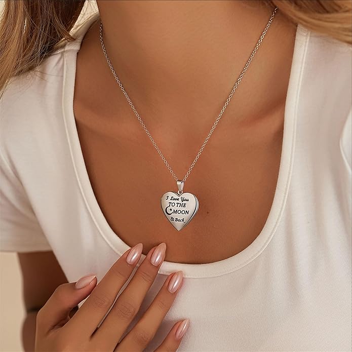 PHOCKSIN Personalized Locket Necklace for Women Photo Necklace with Customized Picture Birth Flower Birthstone New Years Gifts for Women