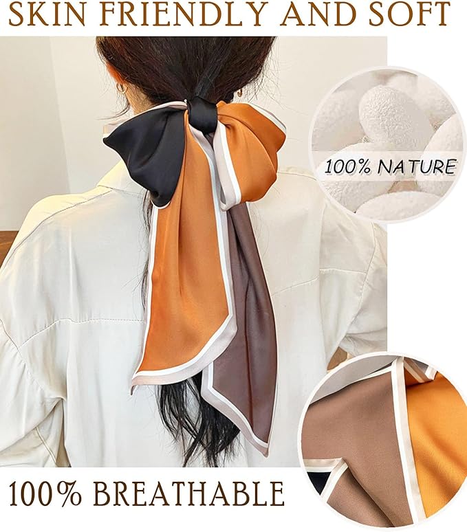 Dailyacc Hair Scarf for Women Fashion Silky Satin Headscarf Wrap Breathable Lightweight Neck Scarves For Handbag