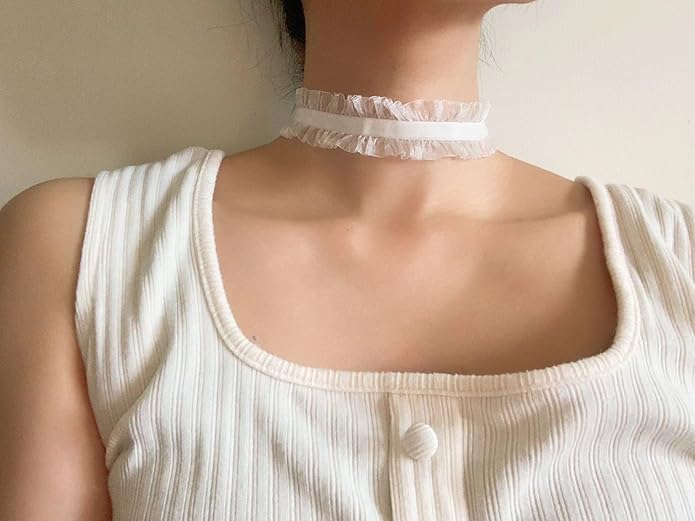 MOMOCAT Lace Choker Necklace for Women Bridal 90s Gothic Tatoo Choker Collar Kawaii Chocker Necklace Flower Ribbon Lolita Accessories