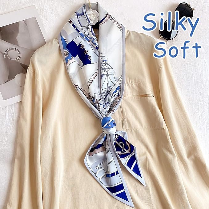 Dailyacc Hair Scarf for Women Fashion Silky Satin Headscarf Wrap Breathable Lightweight Neck Scarves For Handbag
